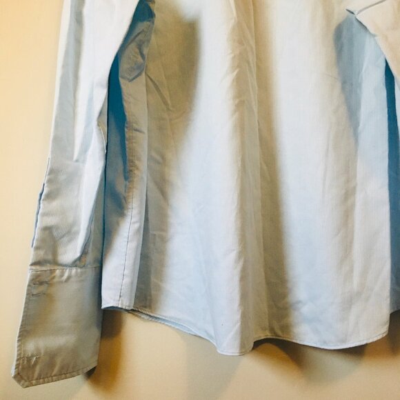 Perry Ellis Portfolio Classic Fit Luxury Cotton Pale Blue Dress Shirt - Picture 9 of 16